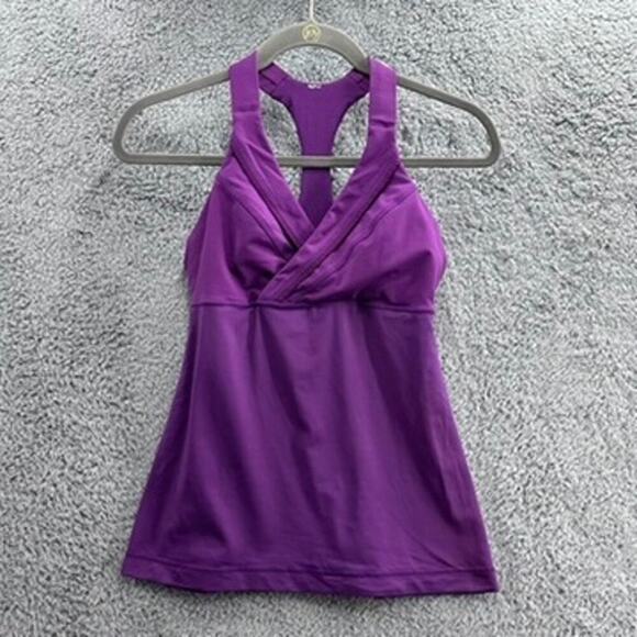 Lululemon Women's Purple Racer Back Tank Top Bra Shelf ? Size 6 Gym Activewear - Picture 1 of 7